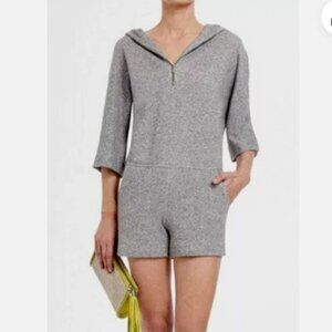 BCBG Heather Grey Hooded French Terry Romper Size Medium